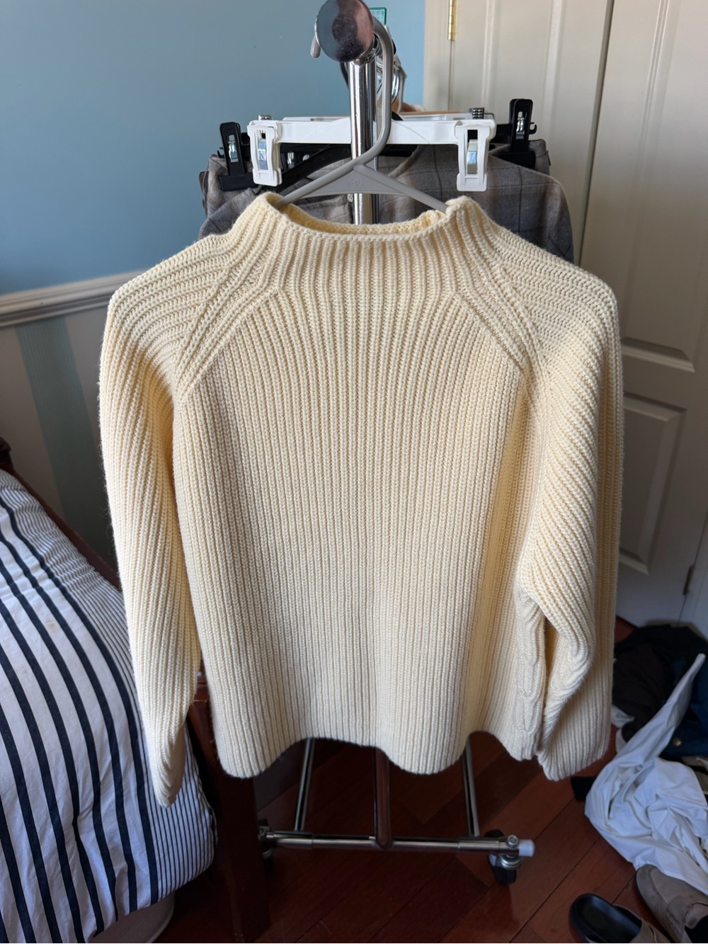 Zara Cream Ribbed Turtleneck Sweater